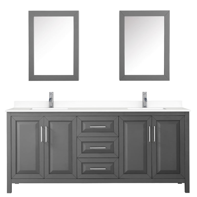 Daria 80" Free Standing Double Basin Vanity Set with Cabinet, Cultured Marble Vanity Top, and Medicine Cabinet - image 13