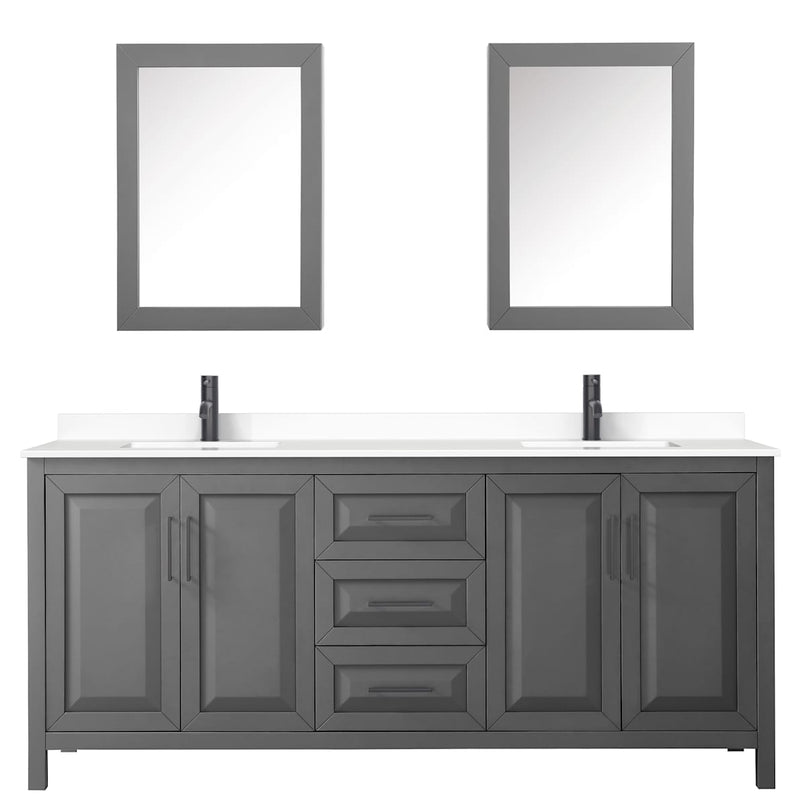 Daria 80" Free Standing Double Basin Vanity Set with Cabinet, Cultured Marble Vanity Top, and Medicine Cabinet - image 16