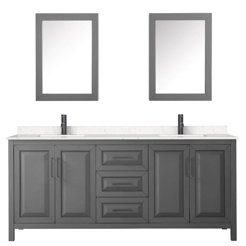 Daria 80" Free Standing Double Basin Vanity Set with Cabinet, Cultured Marble Vanity Top, and Medicine Cabinet - image 17