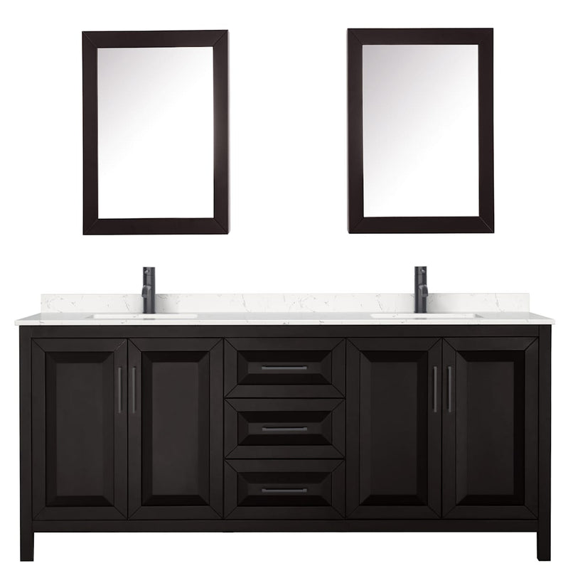 Daria 80" Free Standing Double Basin Vanity Set with Cabinet, Cultured Marble Vanity Top, and Medicine Cabinet - image 20