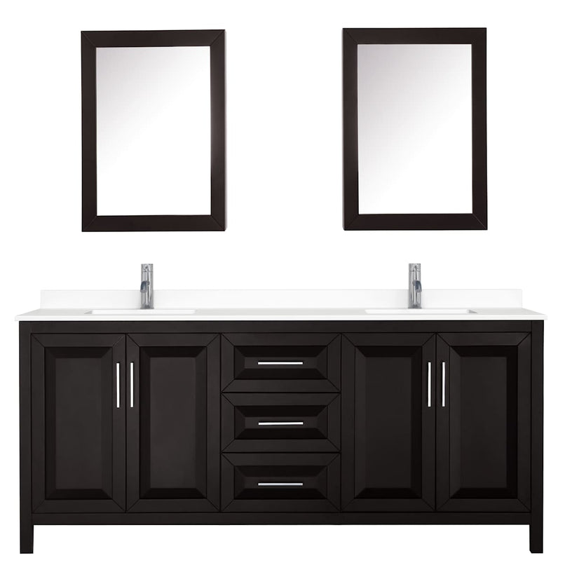 Daria 80" Free Standing Double Basin Vanity Set with Cabinet, Cultured Marble Vanity Top, and Medicine Cabinet - image 21