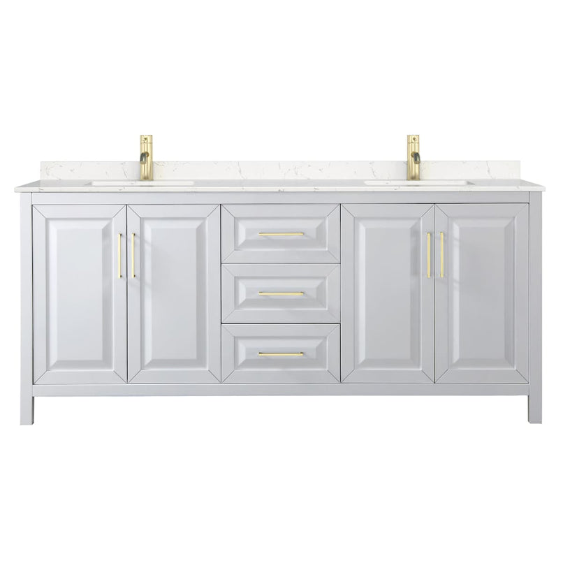 Daria 80" Free Standing Double Basin Vanity Set with Cabinet and Cultured Marble Vanity Top - image 3