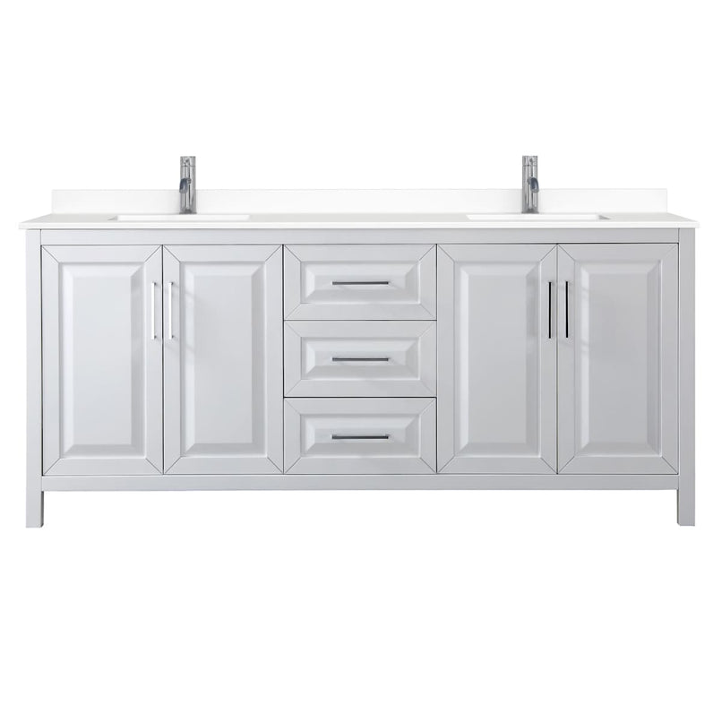 Daria 80" Free Standing Double Basin Vanity Set with Cabinet and Cultured Marble Vanity Top - image 7