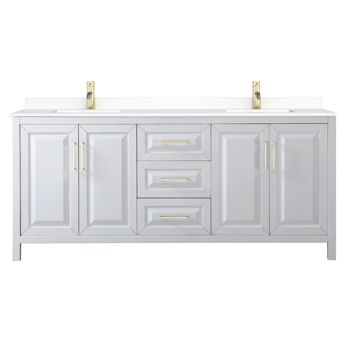 Daria 80" Free Standing Double Basin Vanity Set with Cabinet and Cultured Marble Vanity Top - image 9