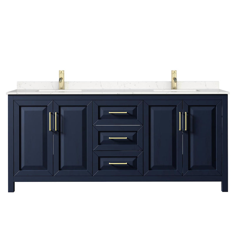 Daria 80" Free Standing Double Basin Vanity Set with Cabinet and Cultured Marble Vanity Top - image 21