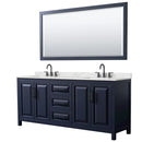 Daria 80" Free Standing Double Basin Vanity Set with Cabinet, Quartz Vanity Top, and Framed Mirror - image 1