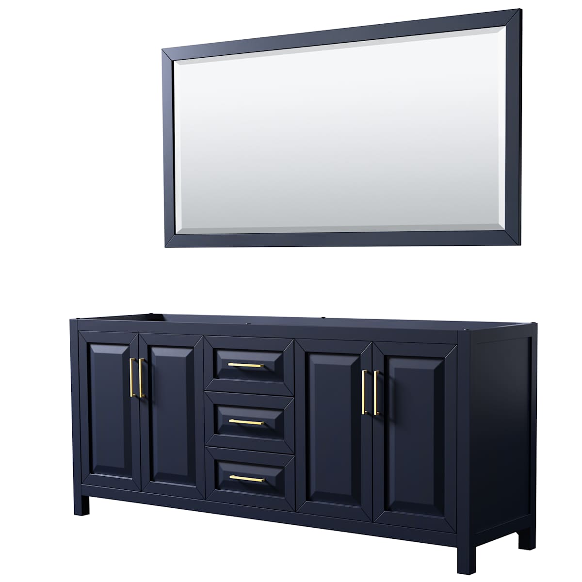 Daria 79" Double Free Standing Vanity Cabinet - Less Vanity Top