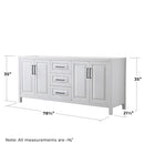 Daria 79" Double Free Standing Vanity Cabinet - Less Vanity Top - image 3