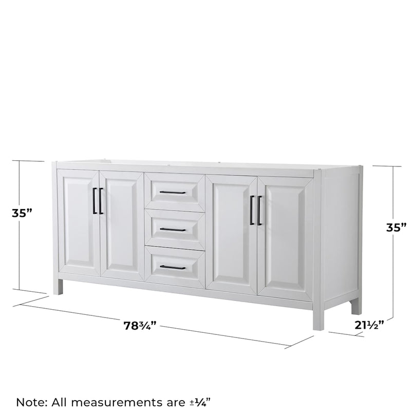 Daria 79" Double Free Standing Vanity Cabinet - Less Vanity Top - image 4