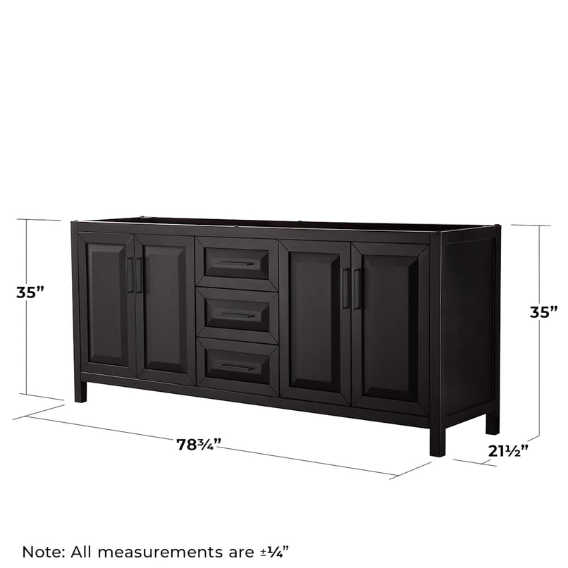 Daria 79" Double Free Standing Vanity Cabinet Only - Less Vanity Top - image 3