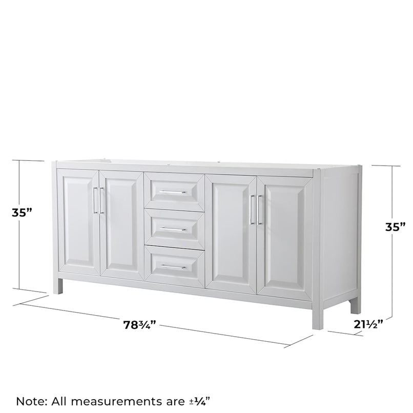 Daria 79" Double Free Standing Vanity Cabinet Only - Less Vanity Top - image 7