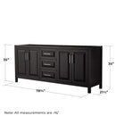 Daria 79" Double Free Standing Vanity Cabinet Only - Less Vanity Top - image 8