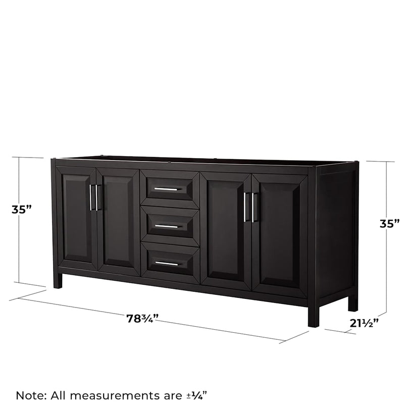 Daria 79" Double Free Standing Vanity Cabinet Only - Less Vanity Top - image 8