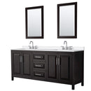 Daria 80" Free Standing Double Basin Vanity Set with Cabinet, Quartz Vanity Top, and Framed Mirror - image 1
