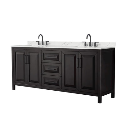 Daria 80" Free Standing Double Basin Vanity Set with Cabinet and Quartz Vanity Top - image 1