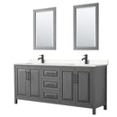 Daria 80" Free Standing Double Basin Vanity Set with Cabinet, Cultured Marble Vanity Top, and Framed Mirror - image 1