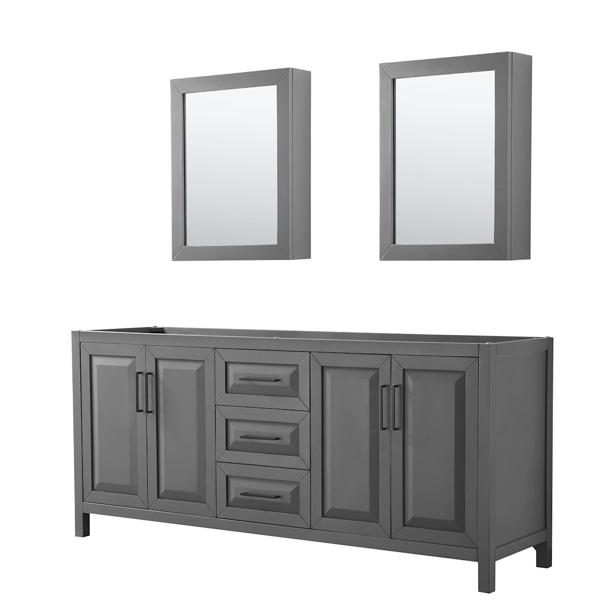Daria 79" Double Free Standing Vanity Cabinet - Less Vanity Top