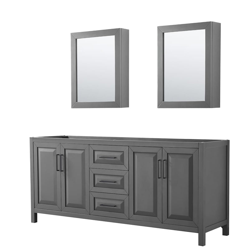 Daria 79" Double Free Standing Vanity Cabinet - Less Vanity Top - image 1
