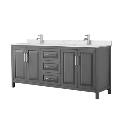 Daria 80" Free Standing Double Basin Vanity Set with Cabinet and Quartz Vanity Top - image 1