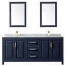 Daria 80" Free Standing Double Vanity Set with MDF Cabinet, Marble Vanity Top, 2 Undermount Sinks, and 2 Framed Mirrors - image 3