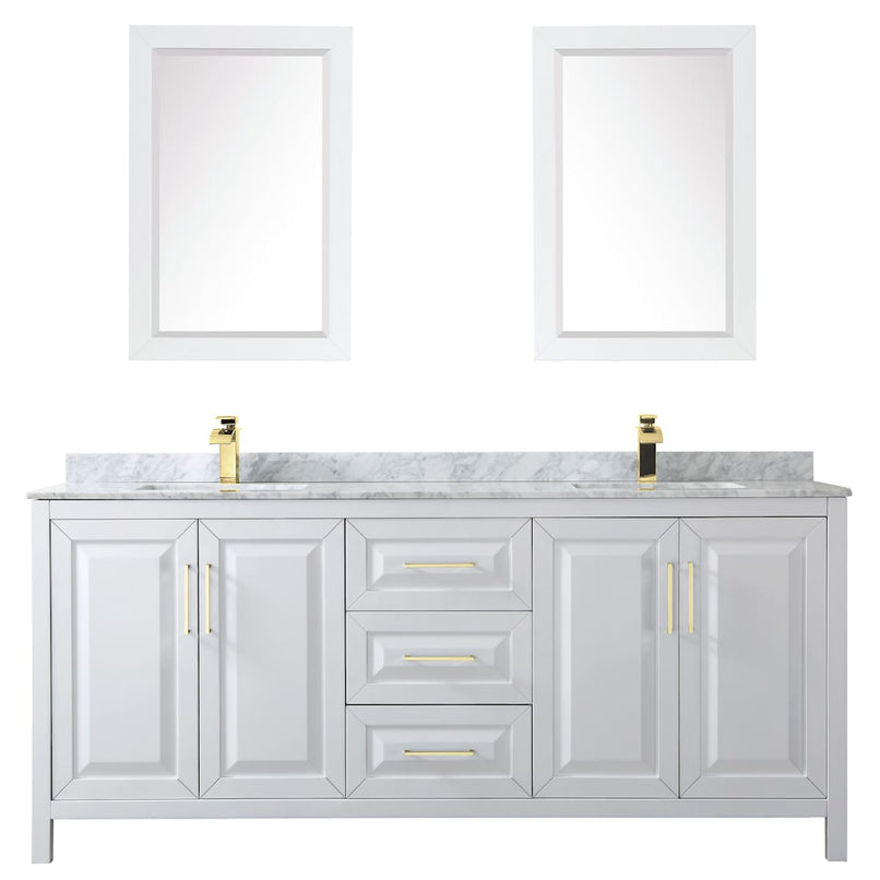 Daria 80" Free Standing Double Vanity Set with MDF Cabinet, Marble Vanity Top, 2 Undermount Sinks, and 2 Framed Mirrors - image 8