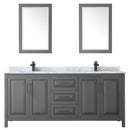 Daria 80" Free Standing Double Vanity Set with MDF Cabinet, Marble Vanity Top, 2 Undermount Sinks, and 2 Framed Mirrors - image 11
