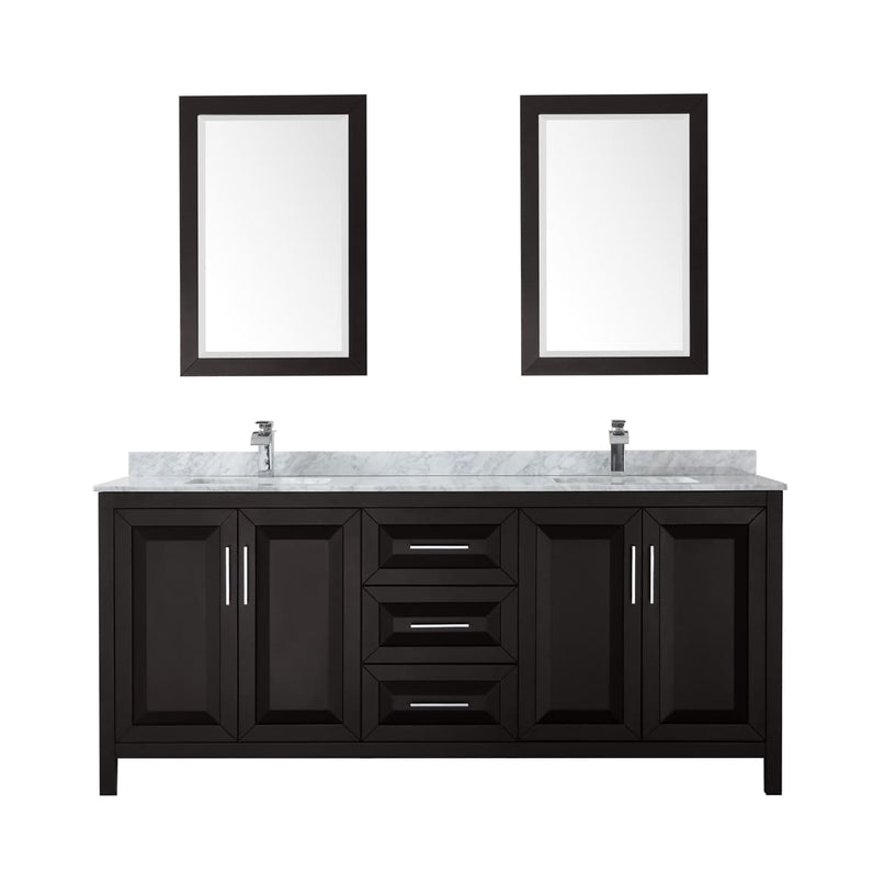 Daria 80" Free Standing Double Vanity Set with MDF Cabinet, Marble Vanity Top, 2 Undermount Sinks, and 2 Framed Mirrors - image 13