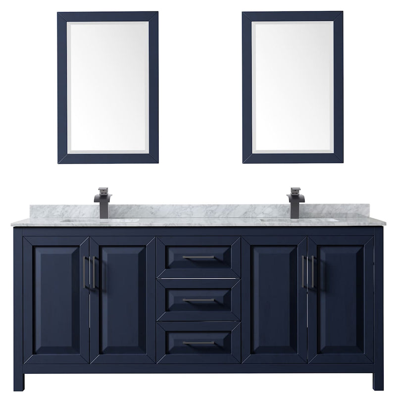 Daria 80" Free Standing Double Vanity Set with MDF Cabinet, Marble Vanity Top, 2 Undermount Sinks, and 2 Framed Mirrors - image 14