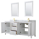 Daria 80" Free Standing Double Vanity Set with MDF Cabinet, Marble Vanity Top, 2 Undermount Sinks, and 2 Framed Mirrors - image 19