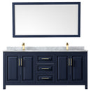 Daria 80" Free Standing Double Vanity Set with MDF Cabinet, Marble Vanity Top, 2 Undermount Sinks, and Framed Mirror - image 3