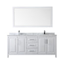 Daria 80" Free Standing Double Vanity Set with MDF Cabinet, Marble Vanity Top, 2 Undermount Sinks, and Framed Mirror - image 7