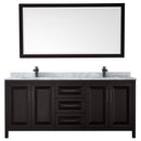 Daria 80" Free Standing Double Vanity Set with MDF Cabinet, Marble Vanity Top, 2 Undermount Sinks, and Framed Mirror - image 12