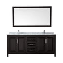 Daria 80" Free Standing Double Vanity Set with MDF Cabinet, Marble Vanity Top, 2 Undermount Sinks, and Framed Mirror - image 13