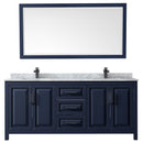 Daria 80" Free Standing Double Vanity Set with MDF Cabinet, Marble Vanity Top, 2 Undermount Sinks, and Framed Mirror - image 14