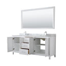 Daria 80" Free Standing Double Vanity Set with MDF Cabinet, Marble Vanity Top, 2 Undermount Sinks, and Framed Mirror - image 18