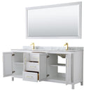 Daria 80" Free Standing Double Vanity Set with MDF Cabinet, Marble Vanity Top, 2 Undermount Sinks, and Framed Mirror - image 19