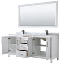 Daria 80" Free Standing Double Vanity Set with MDF Cabinet, Marble Vanity Top, 2 Undermount Sinks, and Framed Mirror - image 20