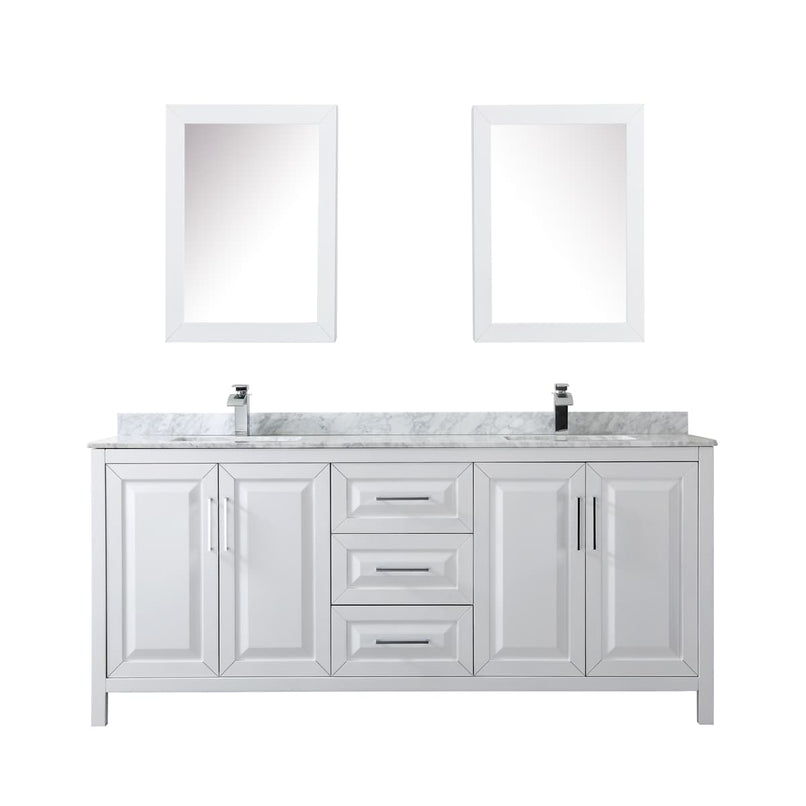 Daria 80" Free Standing Double Vanity Set with MDF Cabinet, Marble Vanity Top, 2 Undermount Sinks, and 2 Medicine Cabinets - image 8