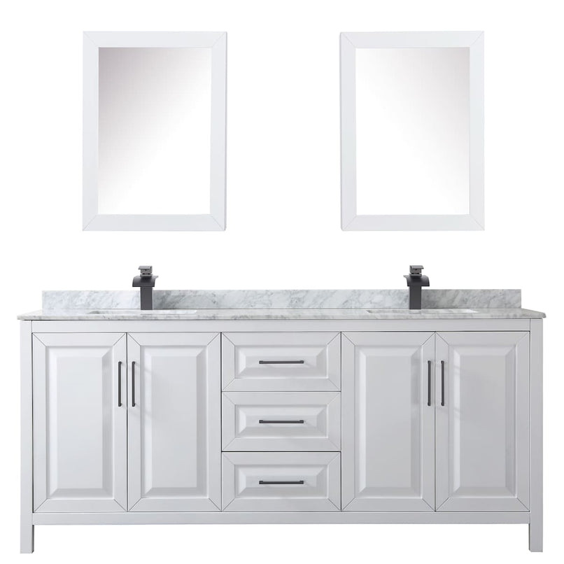 Daria 80" Free Standing Double Vanity Set with MDF Cabinet, Marble Vanity Top, 2 Undermount Sinks, and 2 Medicine Cabinets - image 10