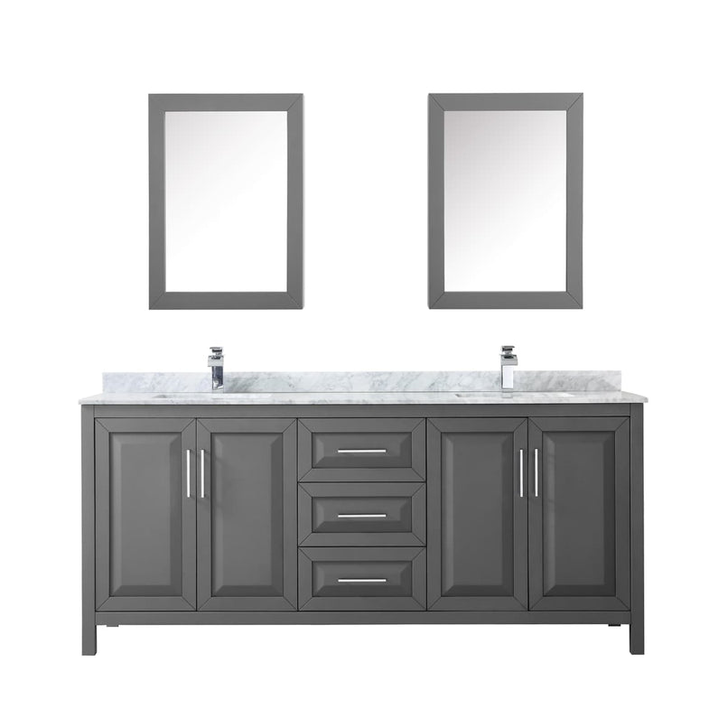 Daria 80" Free Standing Double Vanity Set with MDF Cabinet, Marble Vanity Top, 2 Undermount Sinks, and 2 Medicine Cabinets - image 11