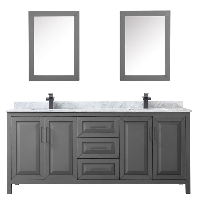 Daria 80" Free Standing Double Vanity Set with MDF Cabinet, Marble Vanity Top, 2 Undermount Sinks, and 2 Medicine Cabinets - image 12
