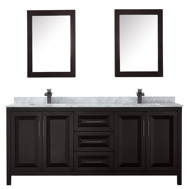 Daria 80" Free Standing Double Vanity Set with MDF Cabinet, Marble Vanity Top, 2 Undermount Sinks, and 2 Medicine Cabinets - image 13