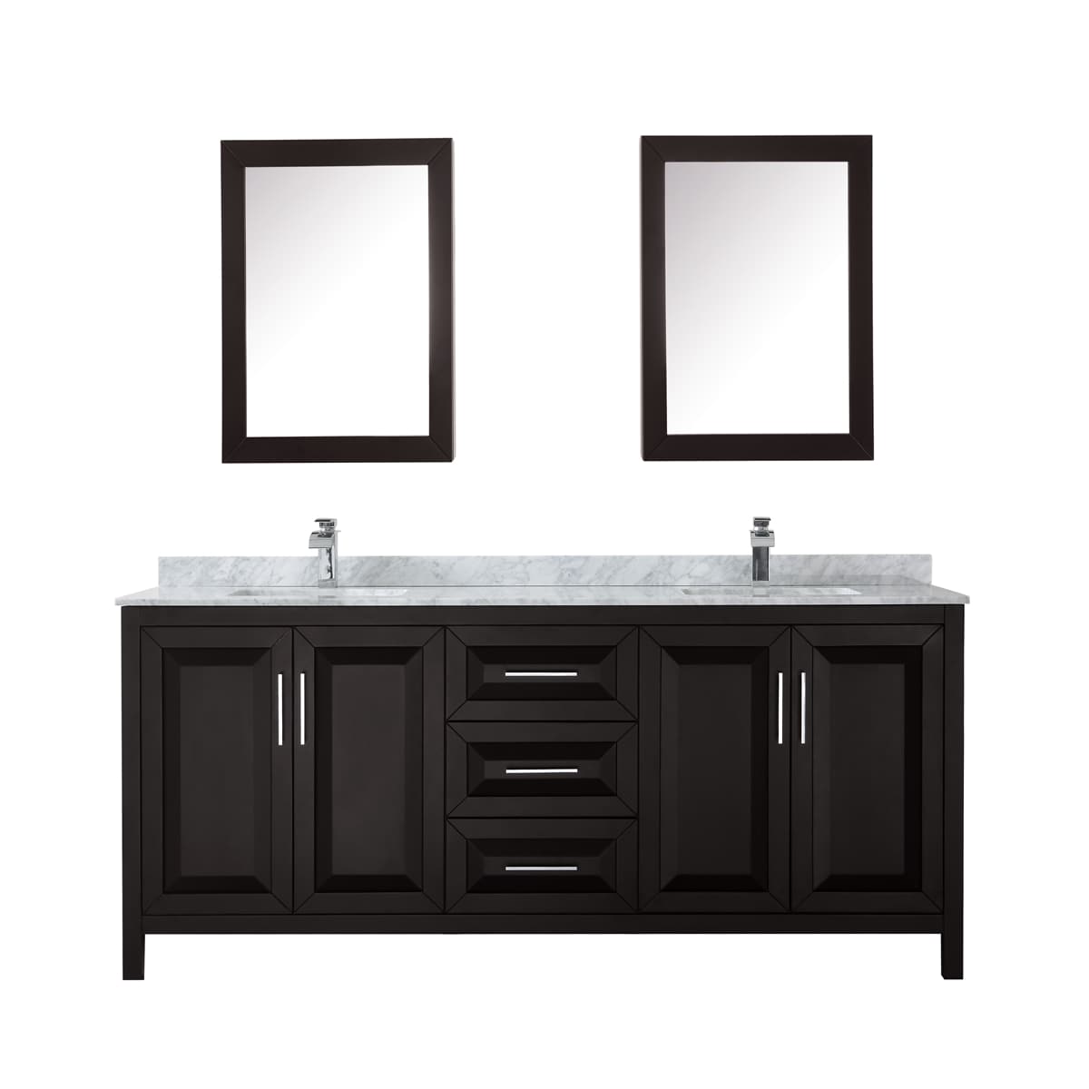 Daria 80" Free Standing Double Vanity Set with MDF Cabinet, Marble Vanity Top, 2 Undermount Sinks, and 2 Medicine Cabinets - image 14