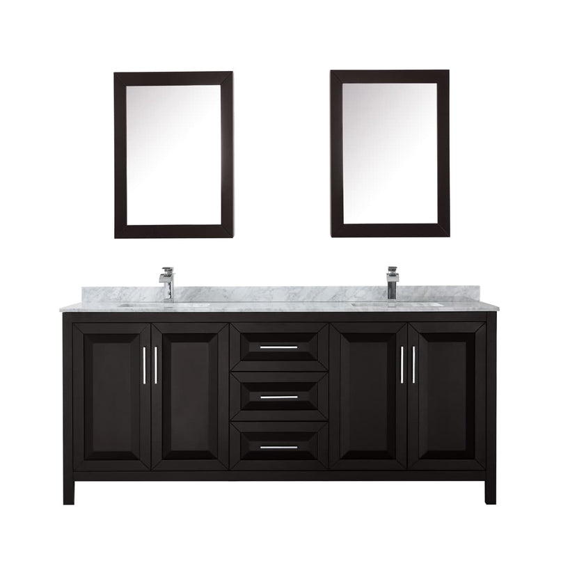 Daria 80" Free Standing Double Vanity Set with MDF Cabinet, Marble Vanity Top, 2 Undermount Sinks, and 2 Medicine Cabinets - image 14