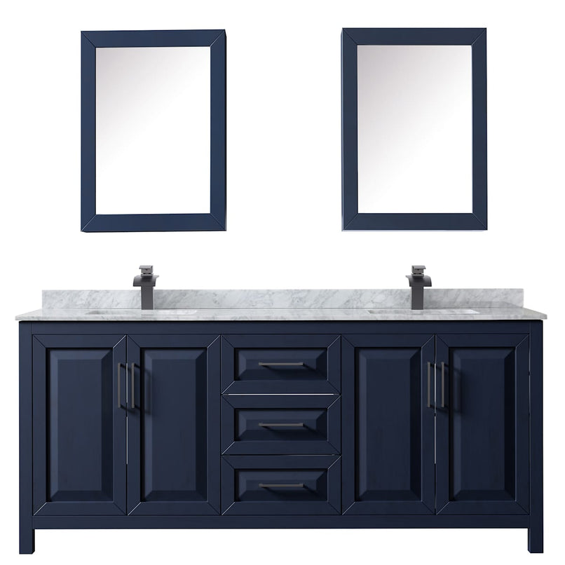 Daria 80" Free Standing Double Vanity Set with MDF Cabinet, Marble Vanity Top, 2 Undermount Sinks, and 2 Medicine Cabinets - image 15