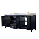 Daria 80" Free Standing Double Vanity Set with MDF Cabinet, Marble Vanity Top, and 2 Undermount Sinks - image 2