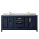 Daria 80" Free Standing Double Vanity Set with MDF Cabinet, Marble Vanity Top, and 2 Undermount Sinks - image 3