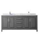 Daria 80" Free Standing Double Vanity Set with MDF Cabinet, Marble Vanity Top, and 2 Undermount Sinks - image 9