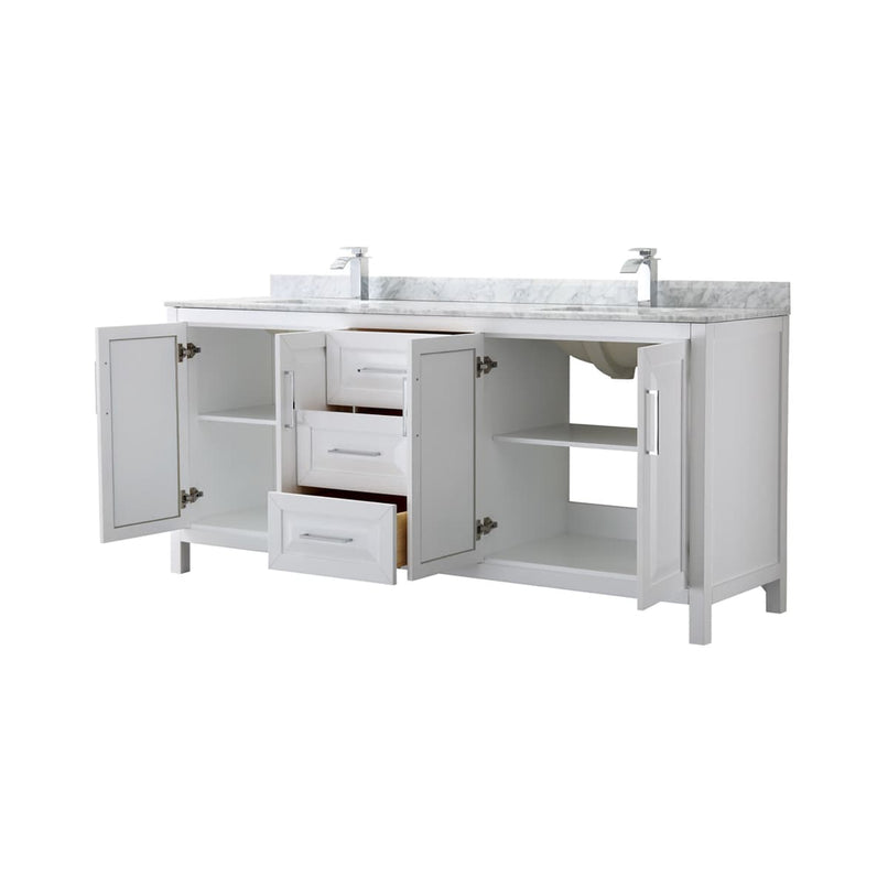 Daria 80" Free Standing Double Vanity Set with MDF Cabinet, Marble Vanity Top, and 2 Undermount Sinks - image 14