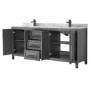 Daria 80" Free Standing Double Vanity Set with MDF Cabinet, Marble Vanity Top, and 2 Undermount Sinks - image 18
